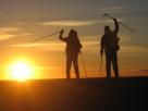 Kyle Pickering and Bobby McDowell walking across Canada